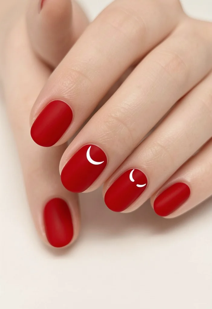 . Minimalist Red Nail Art