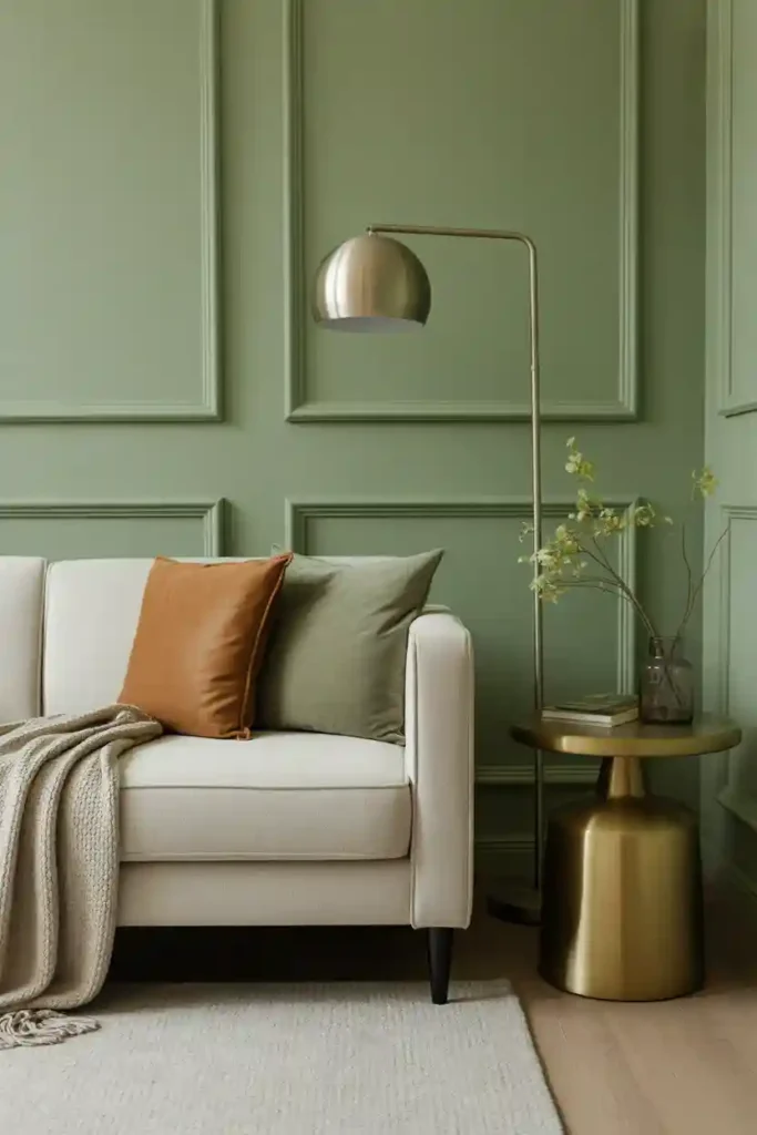 Sage Green and Metallic Accents