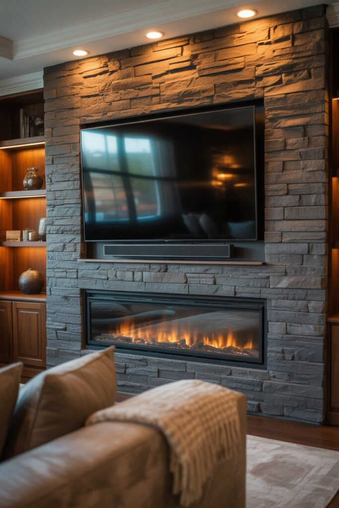 TV Wall with Fireplace Combo