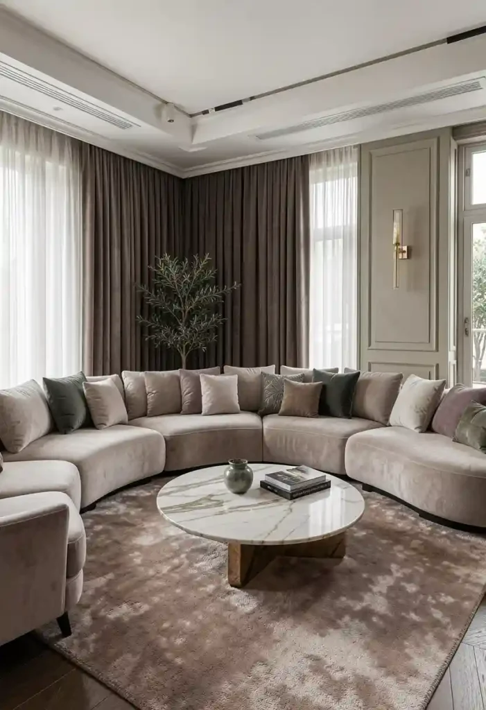 Curved Sectional for a Unique Look