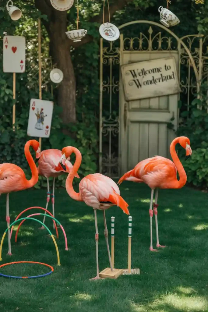 Flamingo Croquet Lawn Decor