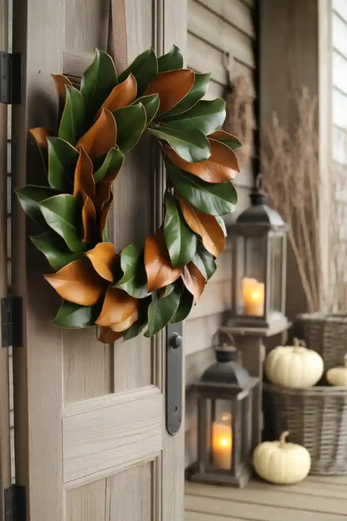 . Magnolia Leaf Farmhouse Wreath