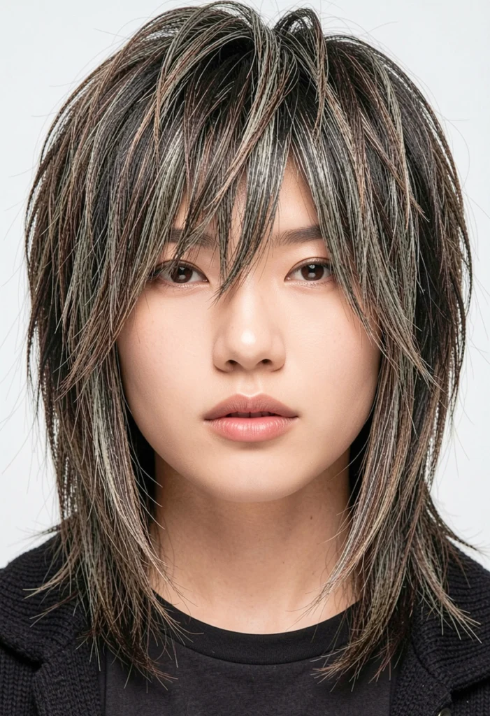 Medium Layers with Choppy Bangs