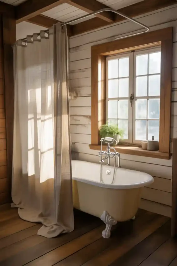 Neutral Linen Shower Curtains