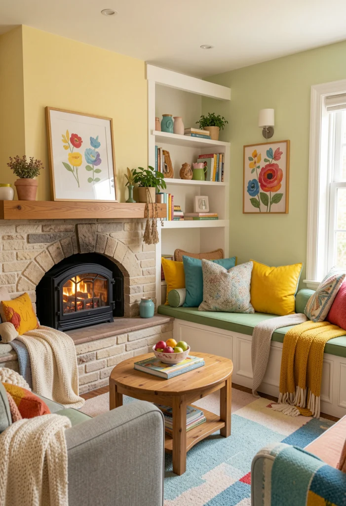 . Small Space Corner Fireplace Layout