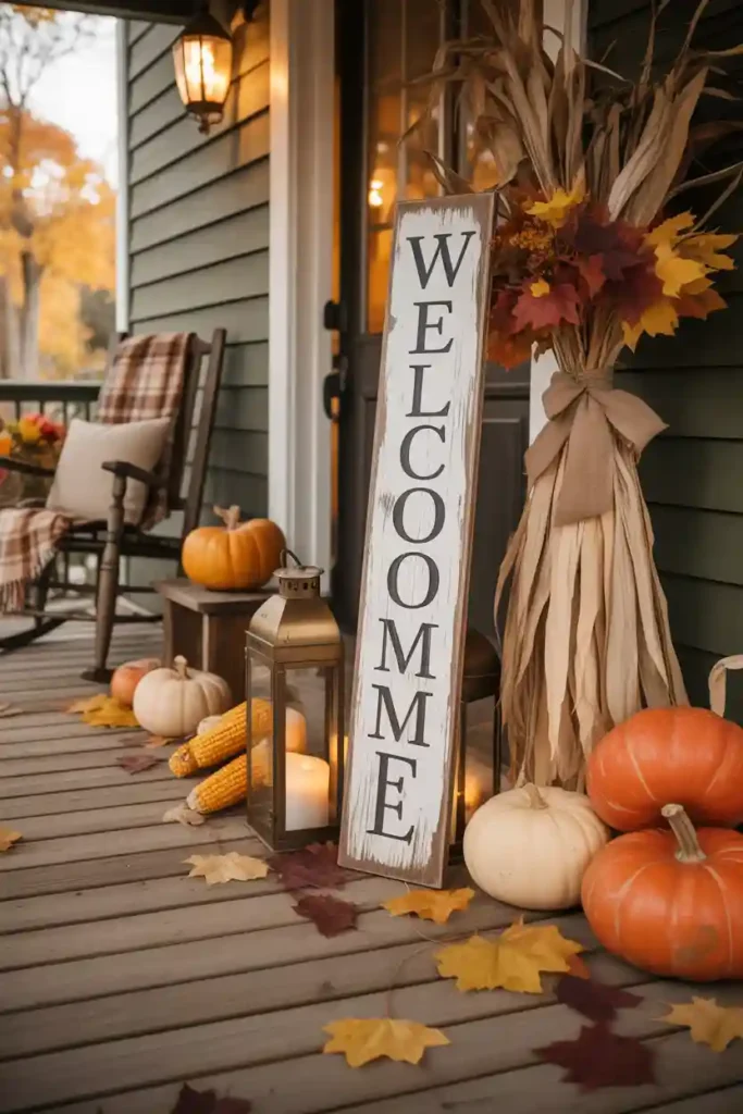 Warm Wooden Welcome Sign Accent