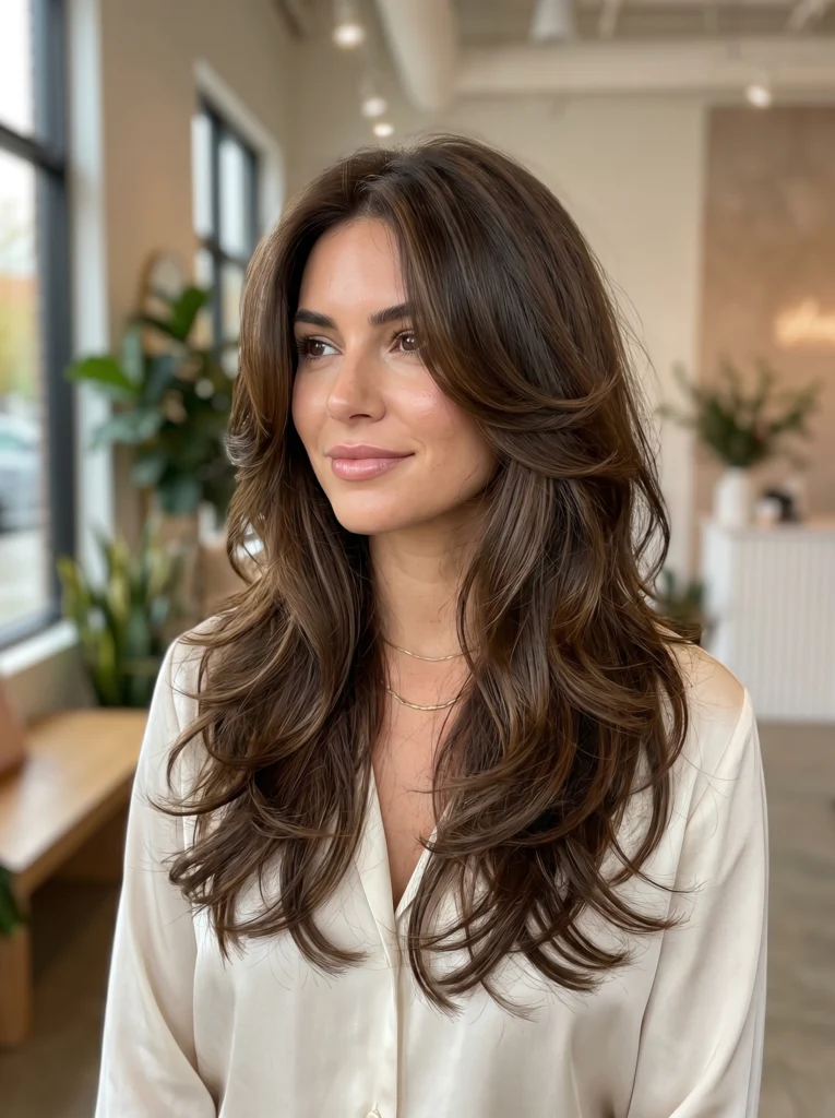  Classic Long Butterfly Haircut With Soft Face-Framing Layers