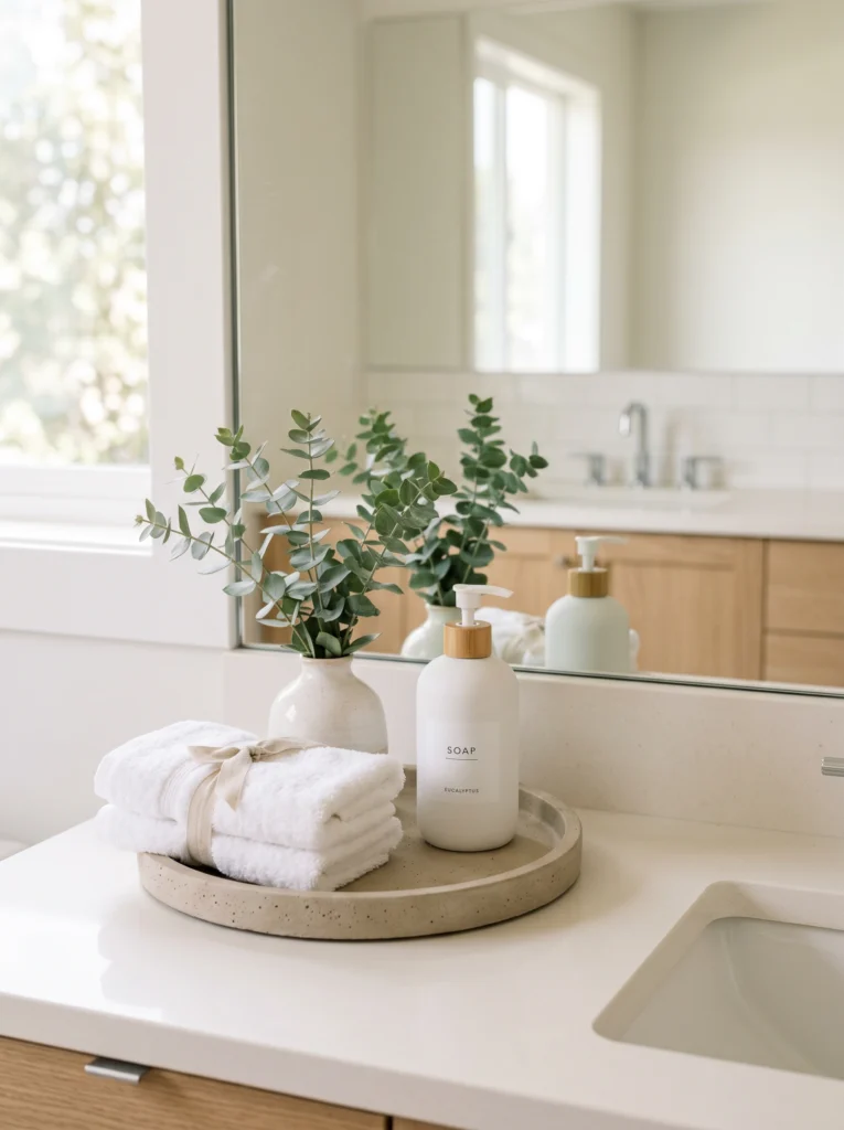 Minimalist Bathroom Counter With Clean Neutral Styling