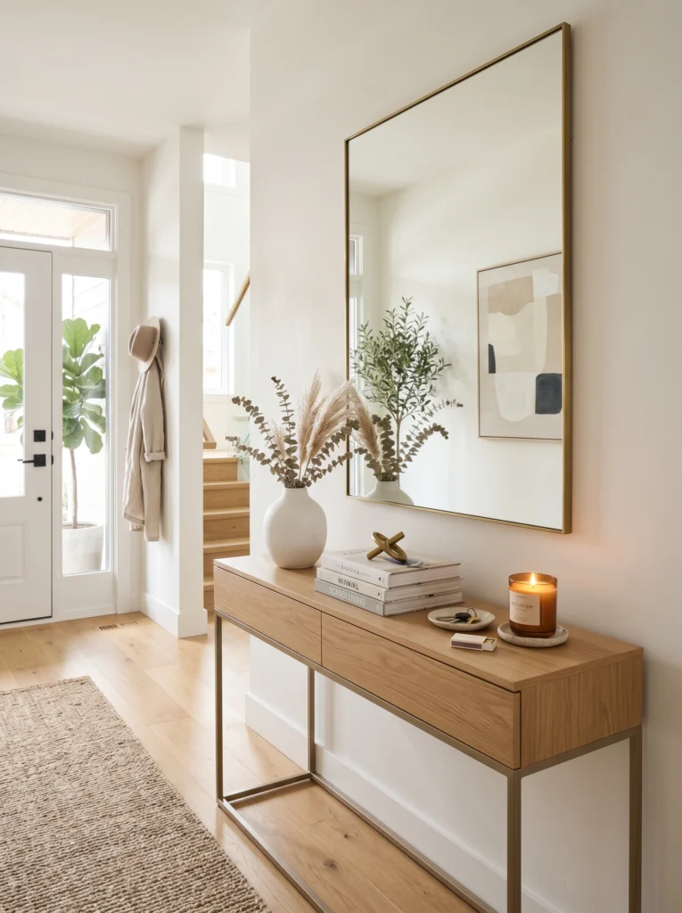  Minimalist Entryway Table With Clean Modern Styling
