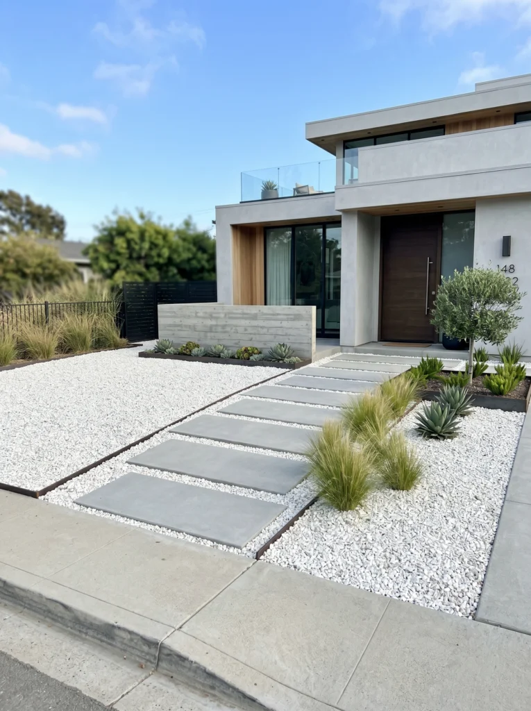  Minimalist White Rock Front Yard