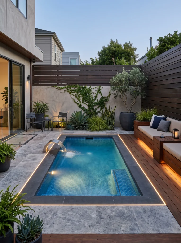 Modern Rectangular Plunge Pool With Clean Lines