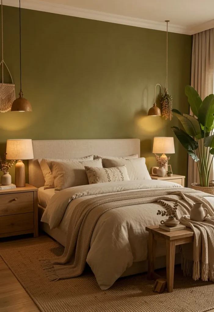 Olive Green Accent Wall