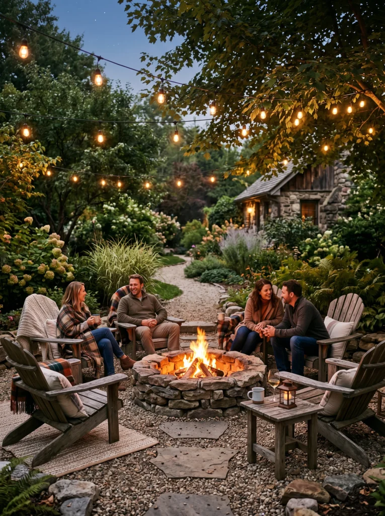 Rustic Stone Fire Pit With Natural Charm