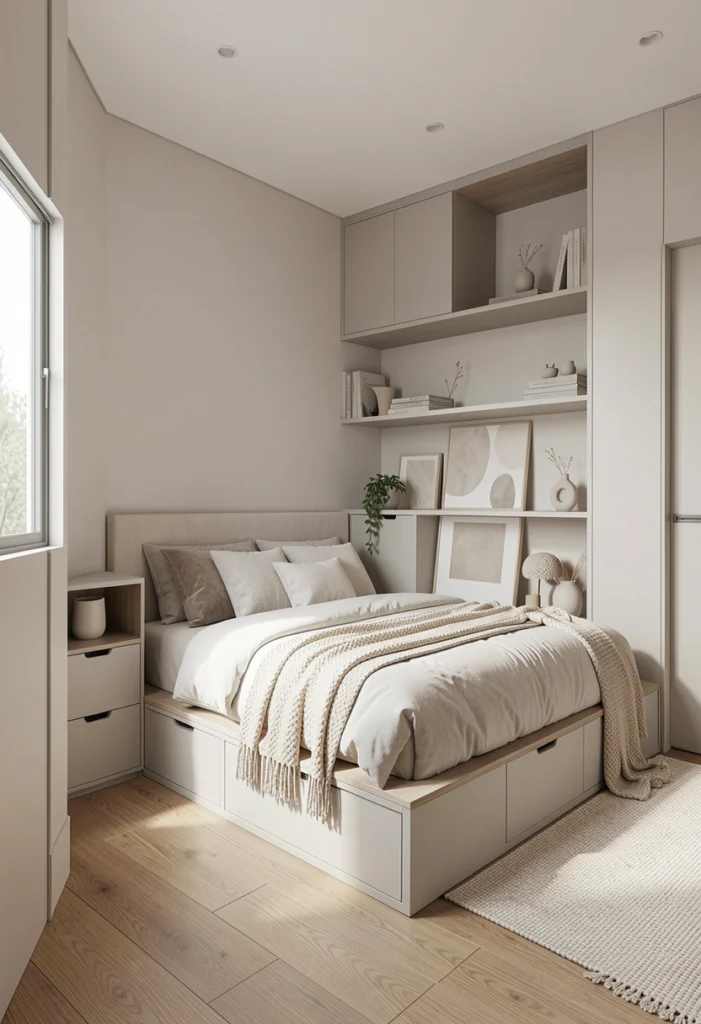 Use a Platform Bed with Built-In Storage