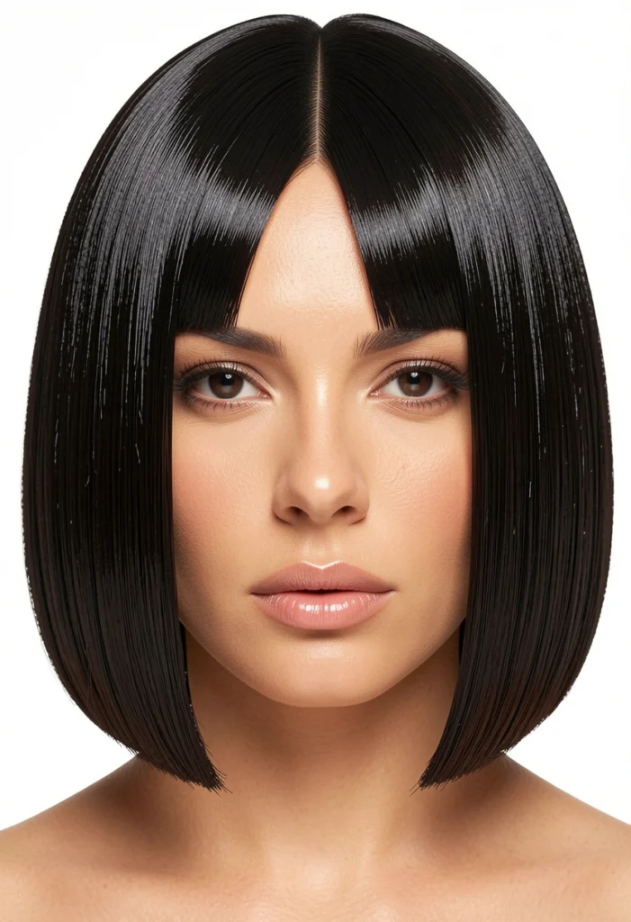Blunt Italian Bob with Shine