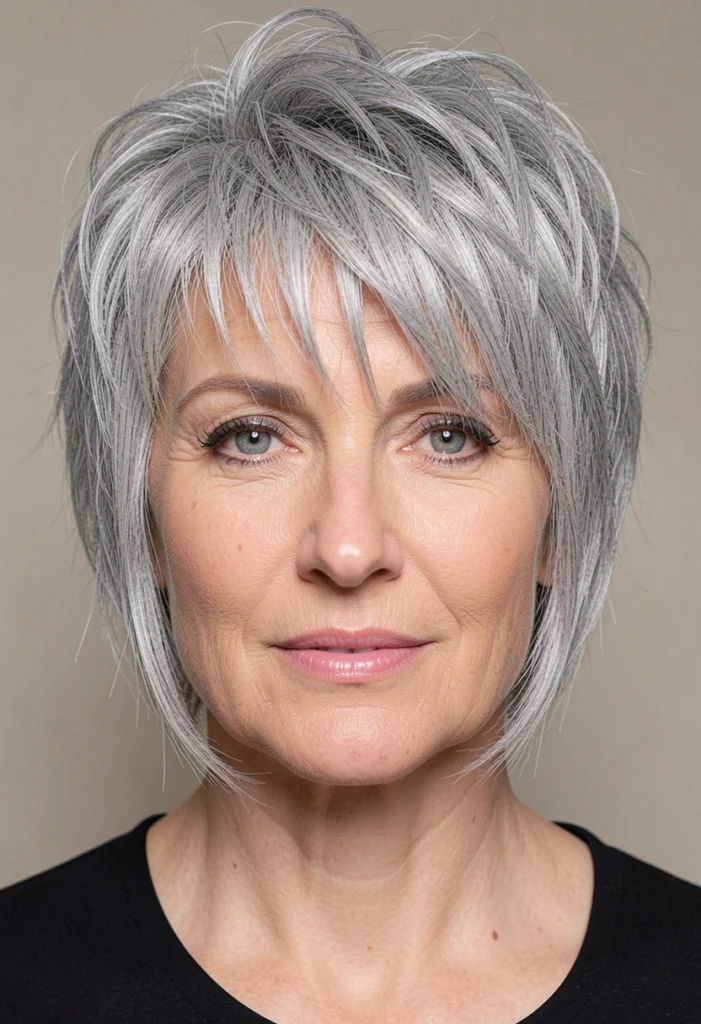 Choppy Bob with Volume at Crown