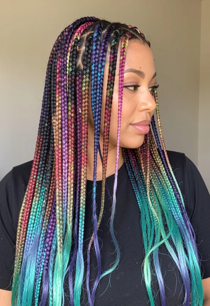  Knotless Braids with Color
