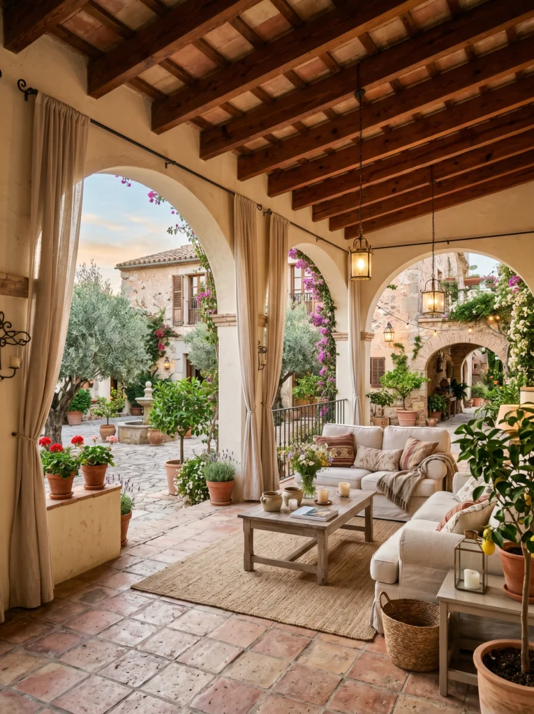  Mediterranean Style Covered Patio Escape