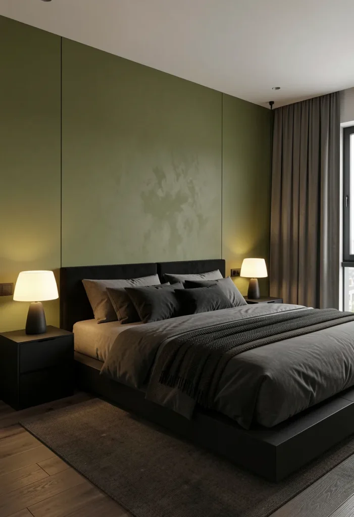  Olive Green and Black Contrast