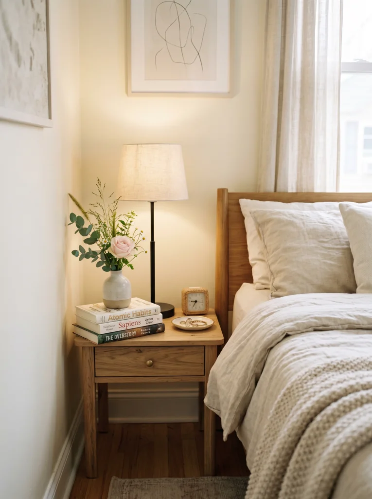 Small Nightstand Decor for Compact Bedrooms