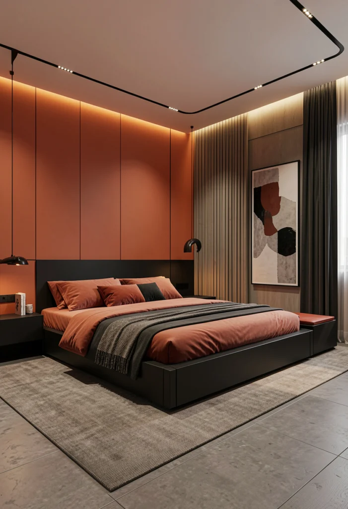 Terracotta and Black Contrast