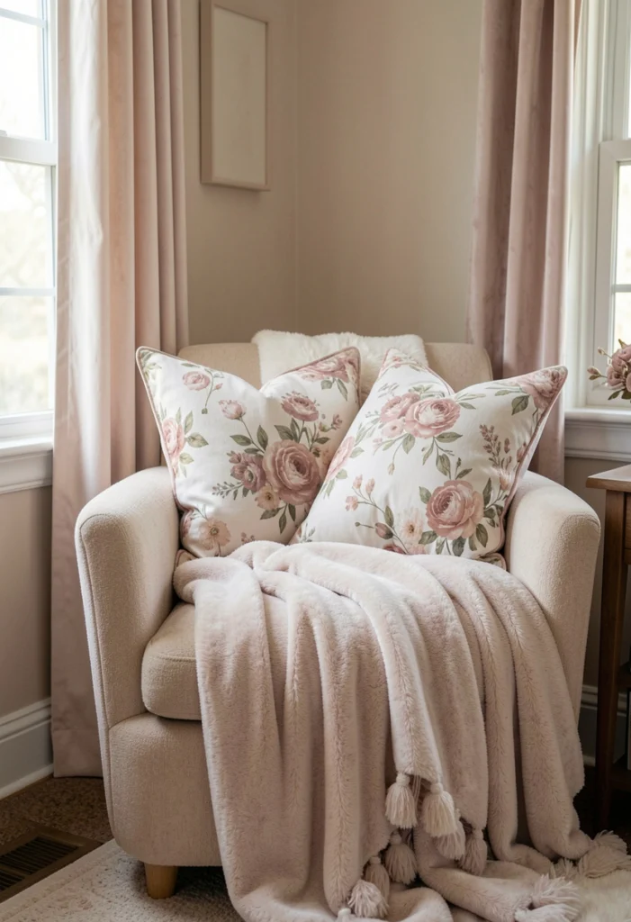 Accent Wall with Soft Wallpaper