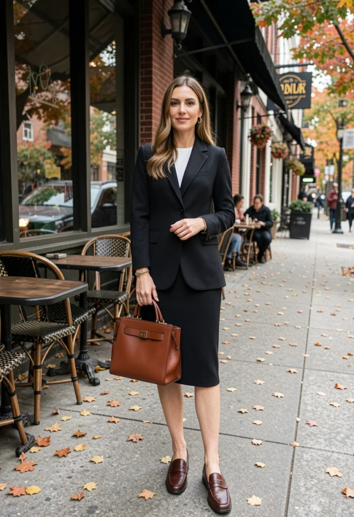  Blazer Dress with Loafers