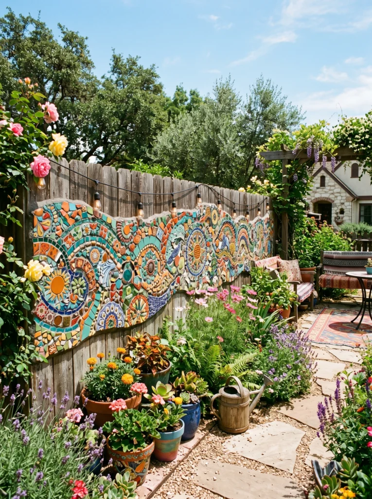  Colorful Tile Mosaic Fence