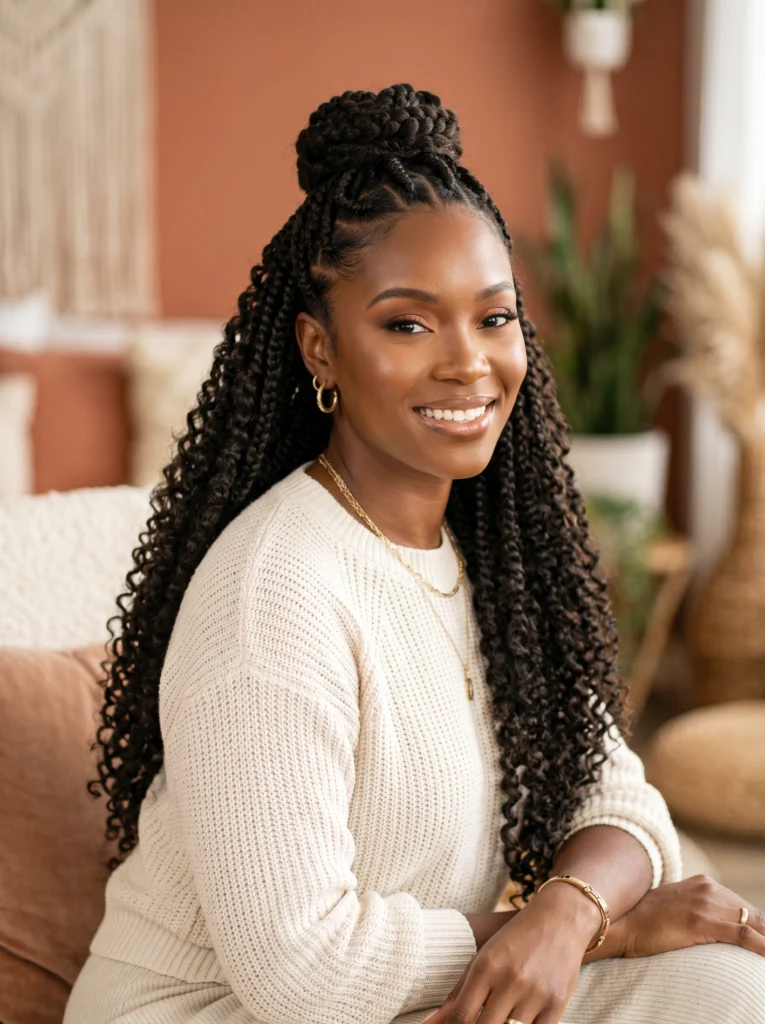 Half-Up Half-Down Crochet Style