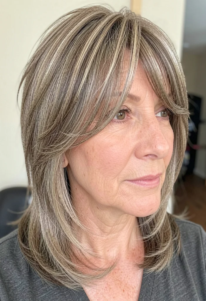 Layered Cut with Side Swept Bangs