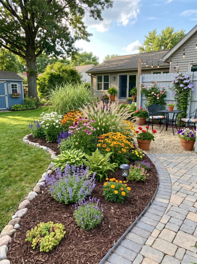 Simple Landscaping With Mulch and Fresh Plants