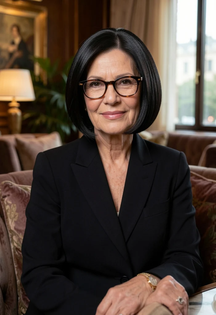 Sleek Short Bob with Glasses