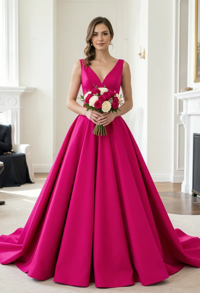 Bold Rose Pink Gown