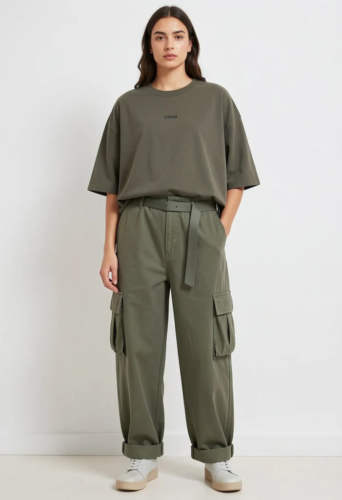 Cargo Pants with Oversized Tee