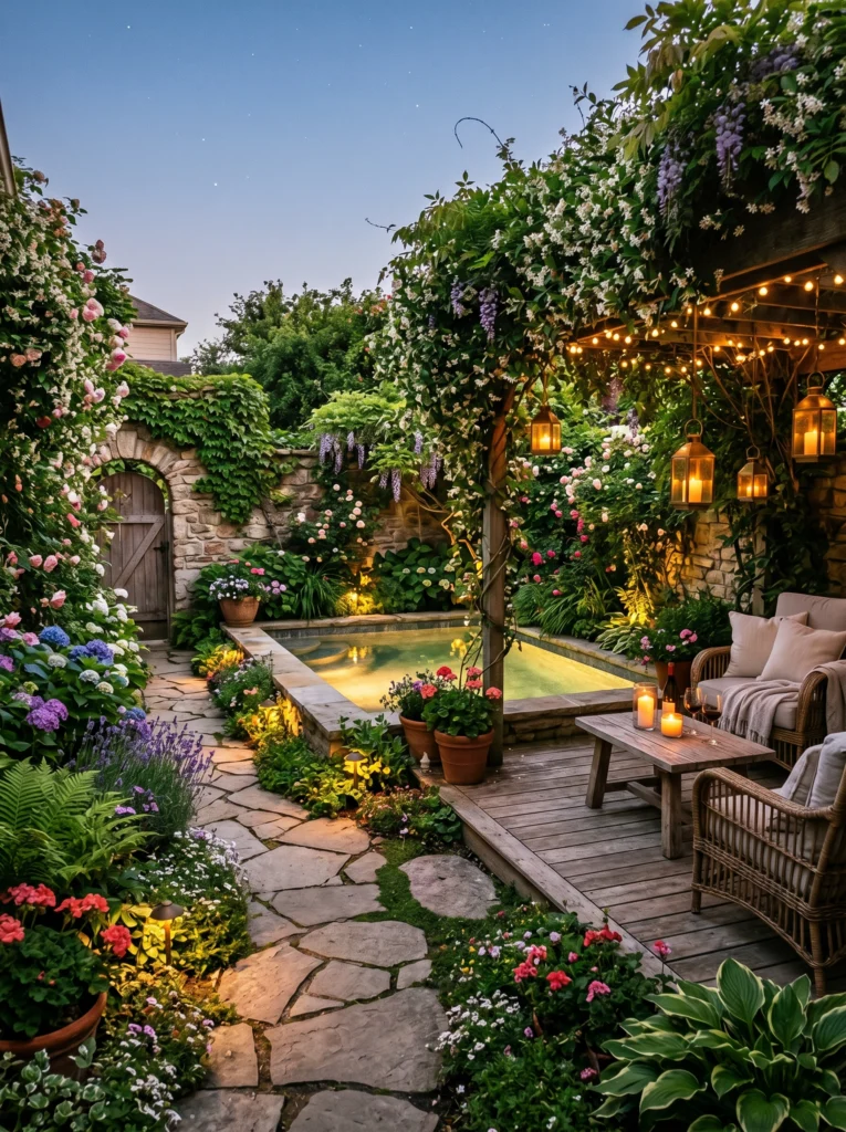 Cozy Garden Pool With Lush Landscaping