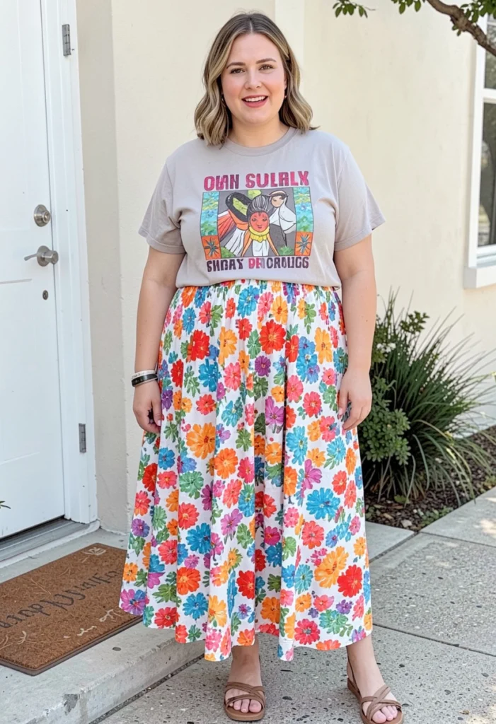 Graphic Tee with Skirt or Shorts