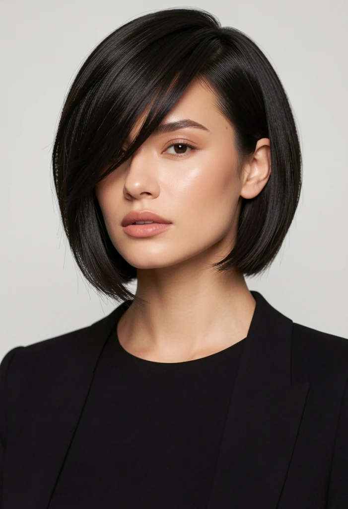Asymmetrical Textured Bob