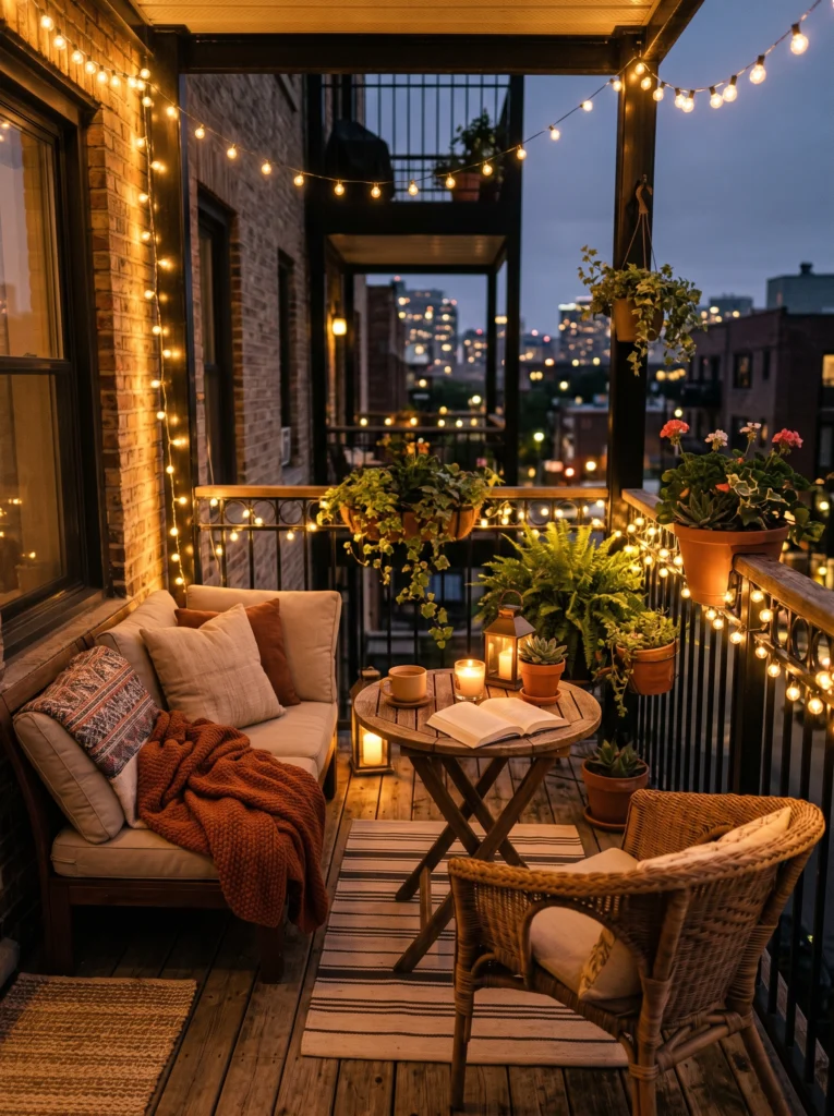 Balcony String Light Corners