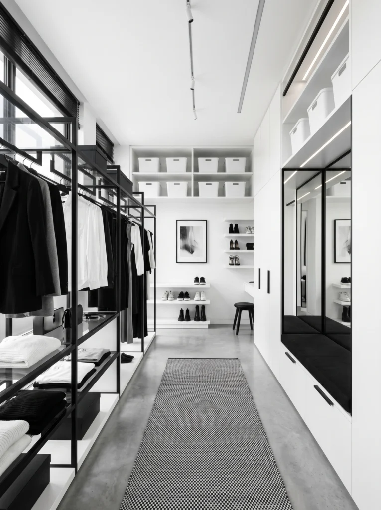 Minimalist Monochrome Closet