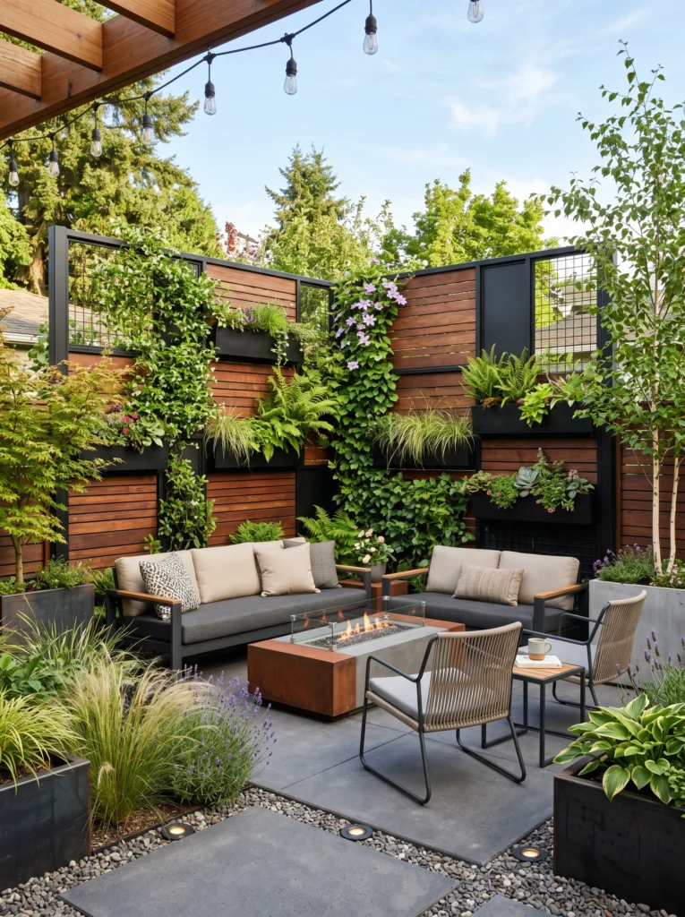 Mixed Material Privacy Wall