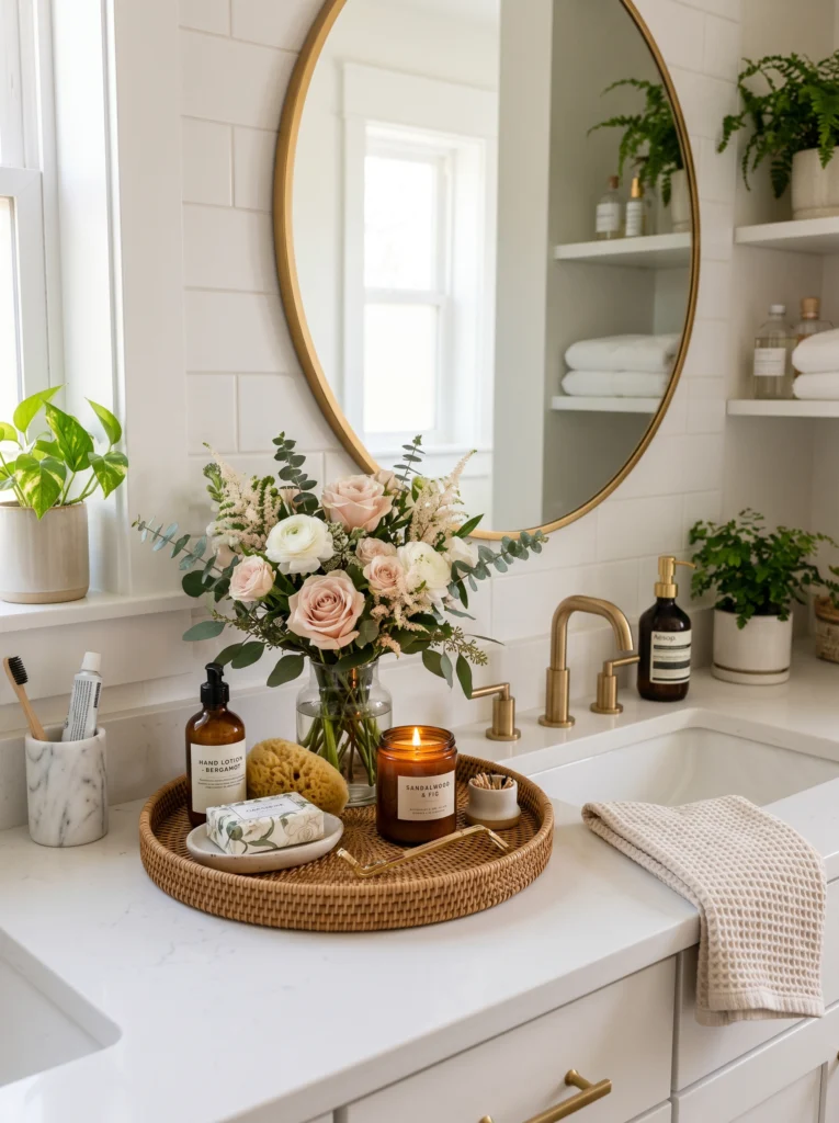 Seasonal Bathroom Counter Decor Refresh