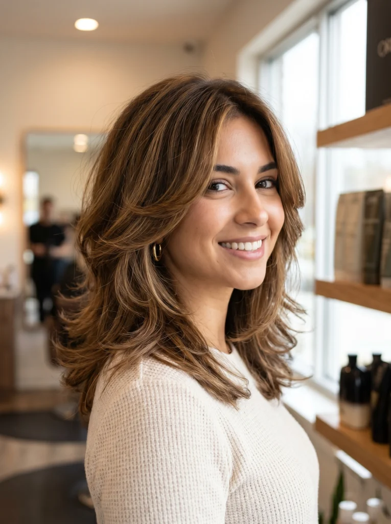 . Shoulder-Length Butterfly Haircut Transformation