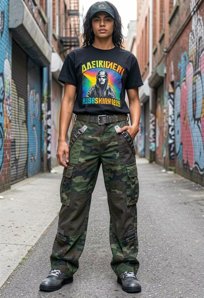 Cargo Pants with Statement Top
