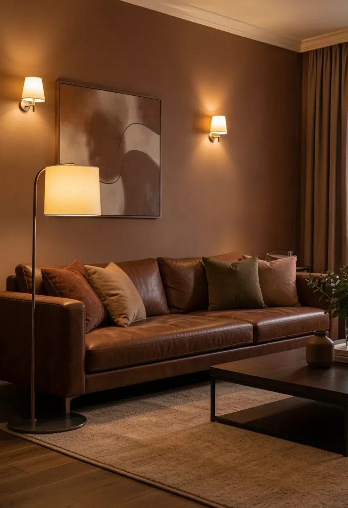 Layered Lighting in Brown Spaces