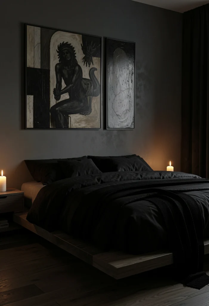 Statement Artwork in Dark Tones