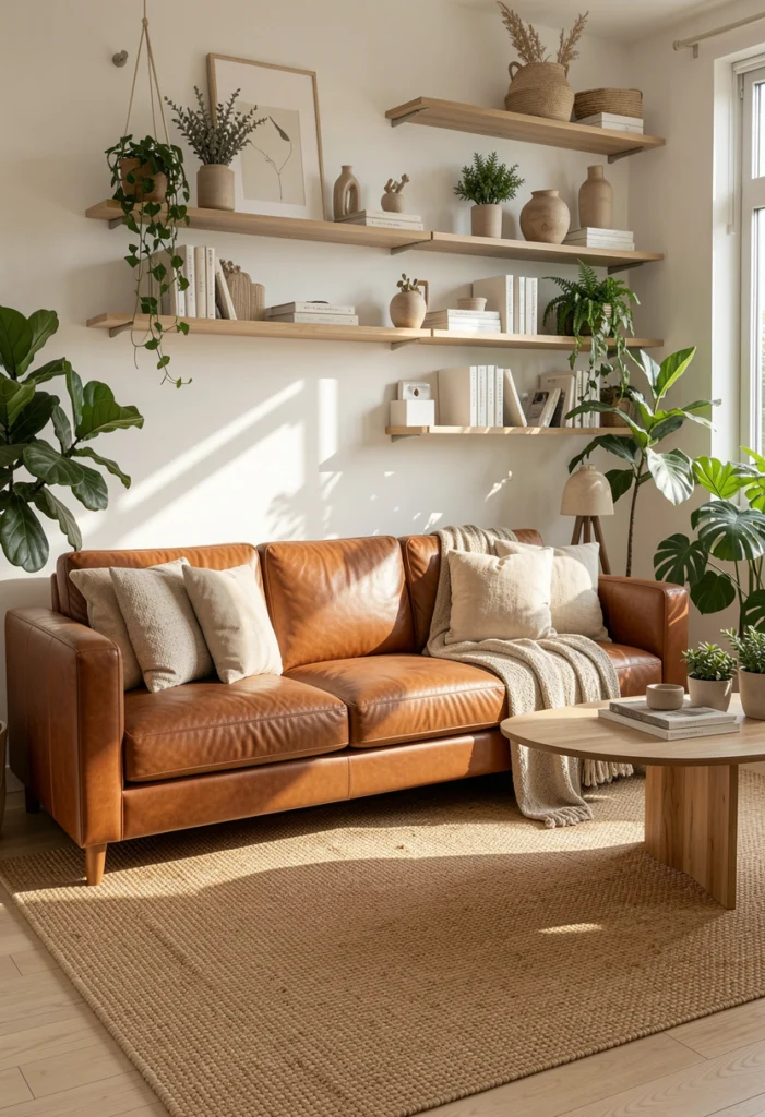 Brown Leather Sofa as a Statement Piece