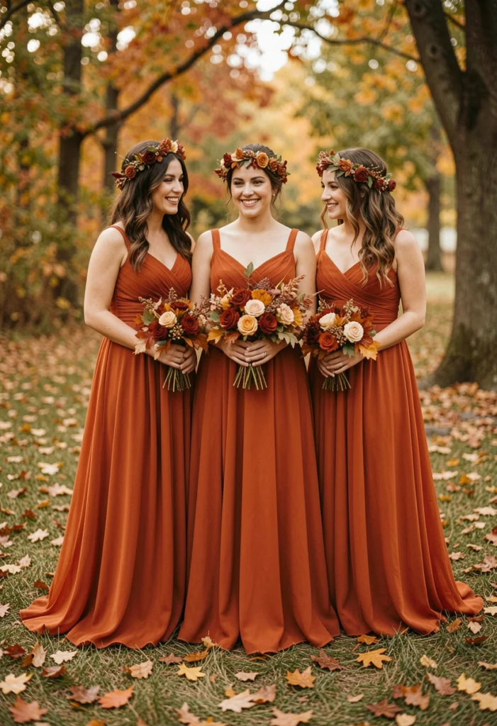  Burnt Orange Chiffon Dresses