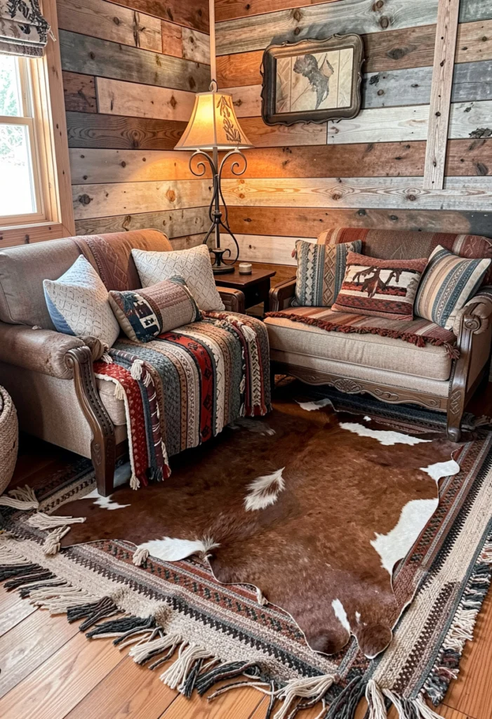 Cowhide Rug for Rustic Texture