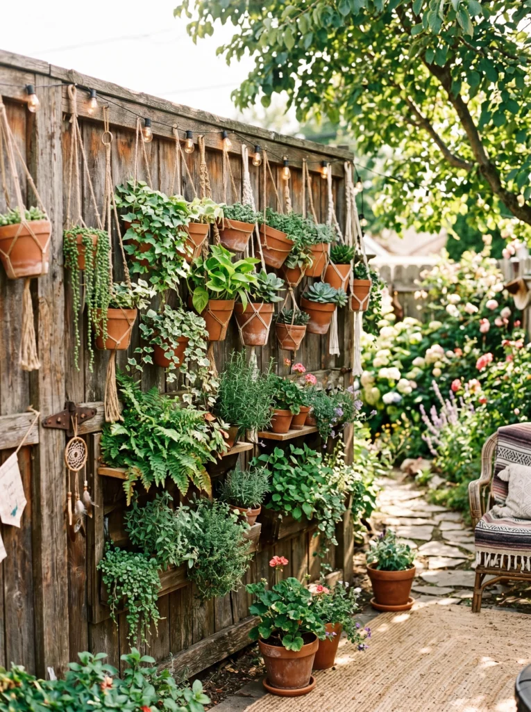 Hanging Terracotta Pots Display