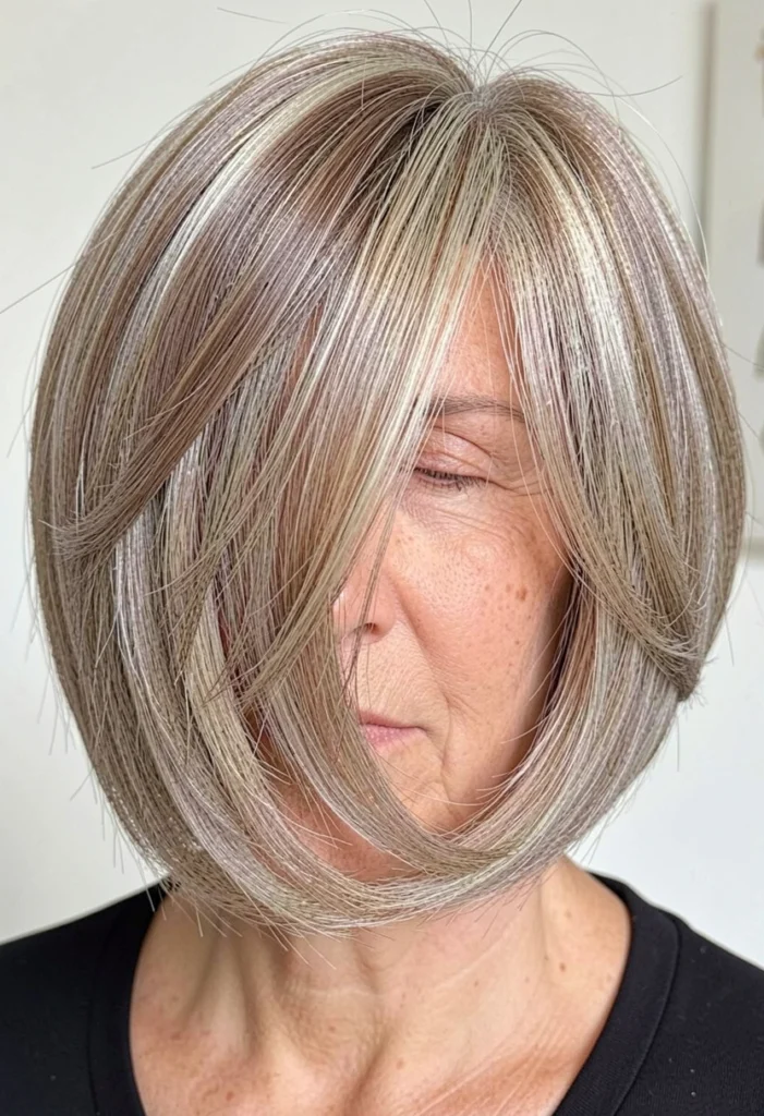 . Layered Bob with Side Part